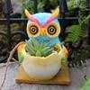 Swing Owl Hanging Planter Resin Owl with Egg Flower Pot Garden Decoration Hanging Pot for Indoor Outdoor Plants Succulents