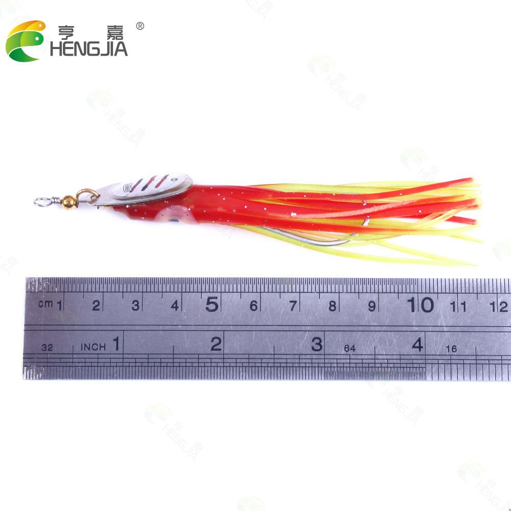 HENGJIA 5pcs Fishing Spoon Bait Boat Spinner Octopus Jigs Hook 8g