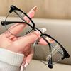 Korean Square Metal Frame Glasses for Women Men  Anti-Blue Light Eyewear Unisex Outdoor Street Eyeglasses