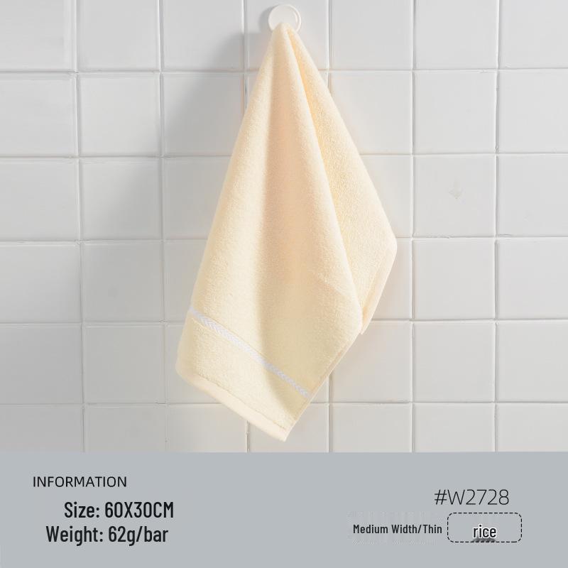 Jieliya All-Cotton Face Towel - Absorbent, Comfortable, Solid Color with Embroidered Logo for Men & Women