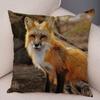 Cute Wild Fox Print Pillowcase Decorative  Animal  Polyester Cushion Cover for Sofa Home Car
