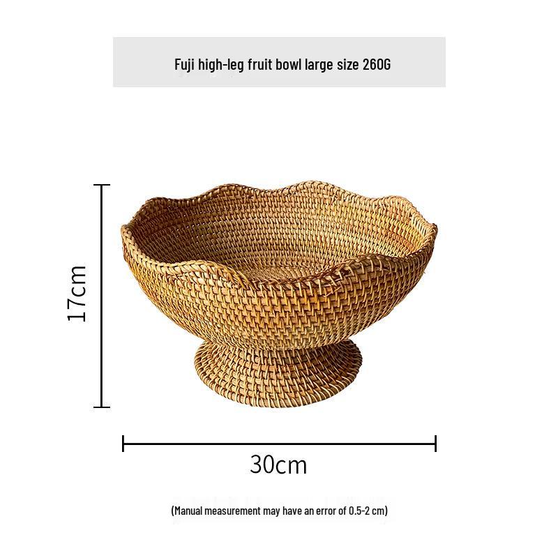 Handcrafted Nordic Autumn Rattan Fruit Bowl - American Style Living Room Decor