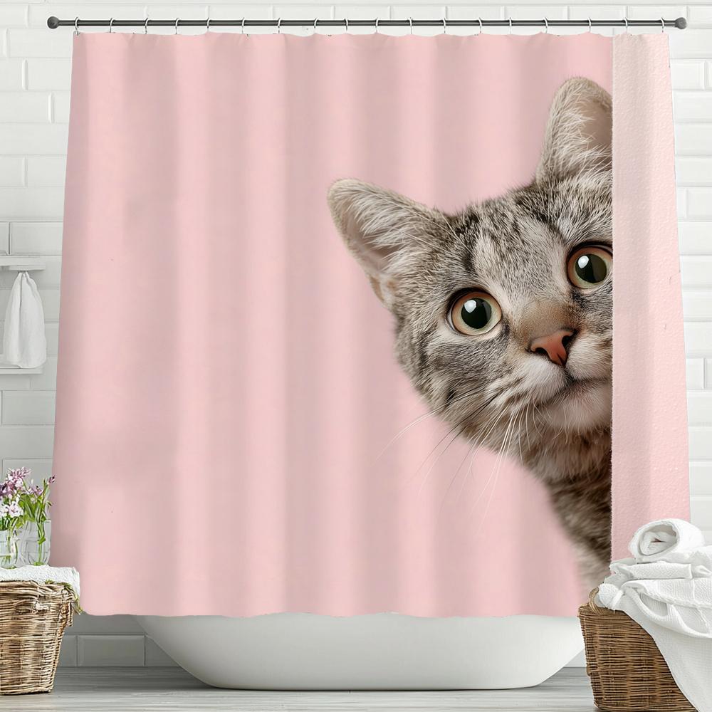 

African Animal Elephant Lion Tiger Giraffe Pattern Shower Curtain Leopard Wolf Bathroom Bathtub Decor Gift Waterproof Curtains W60H190(CM)-1 Pcs
