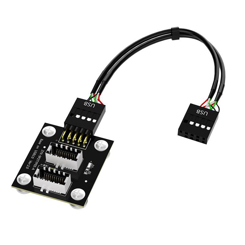 

WON Mainboard Extension Adapter Dual USB 3.1 Front Panel Socket Key-A Type-E To USB 2.0 9Pin Mainboard Header чорний