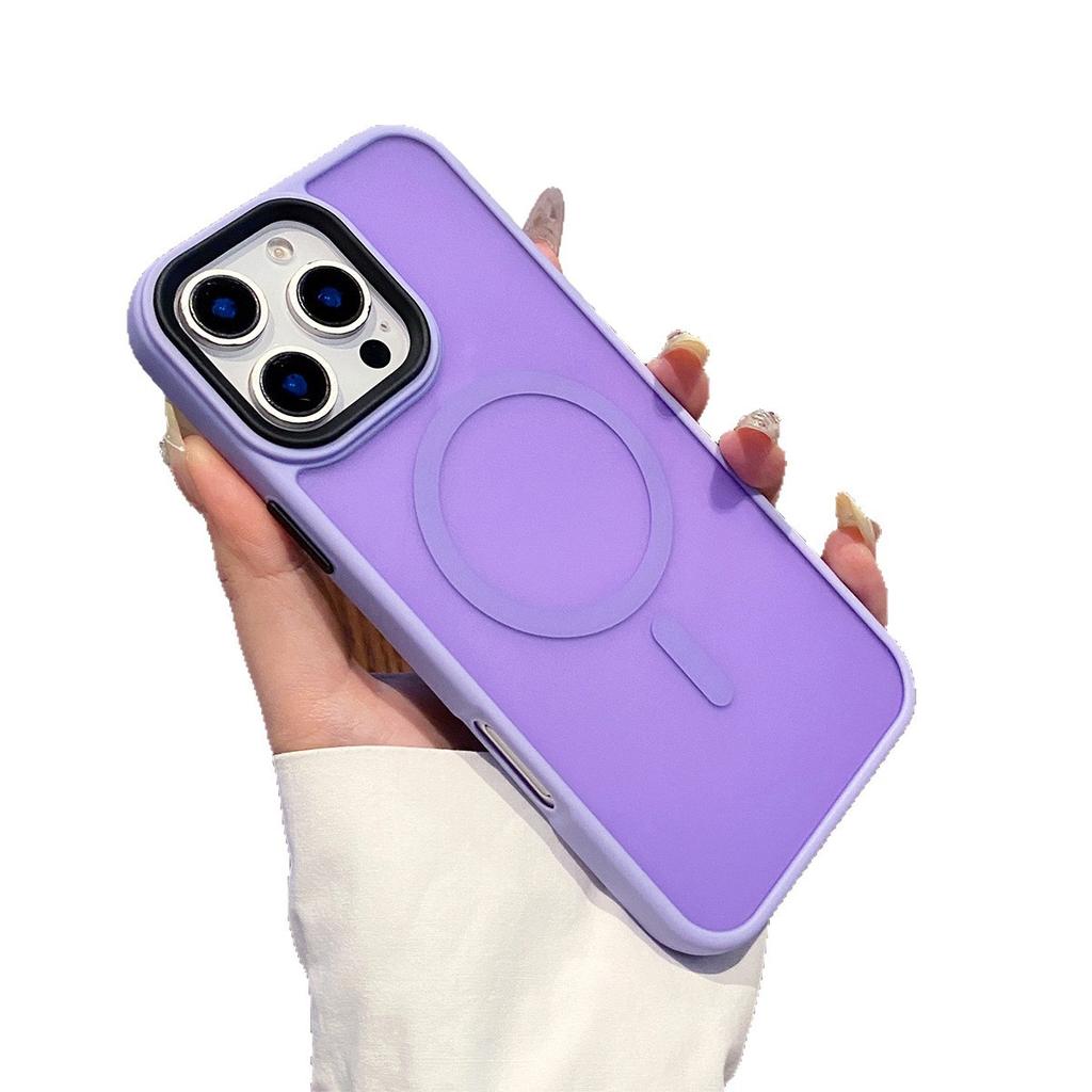 Black Frame Matte Skin Magnetic Phone Case for Apple Magnetic Phone Case Liquid Silicone Magnetic Phone Case