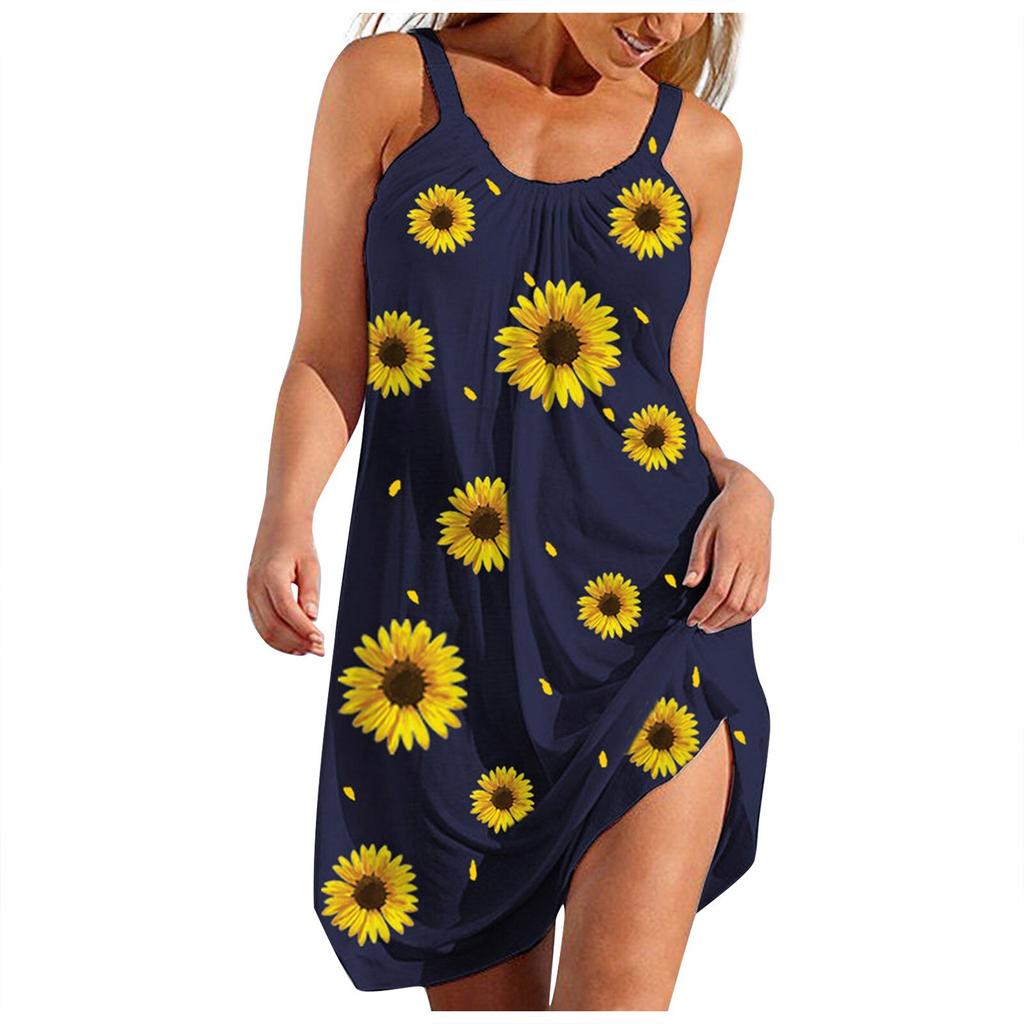 Sunflower Printed Tank Dress Women 