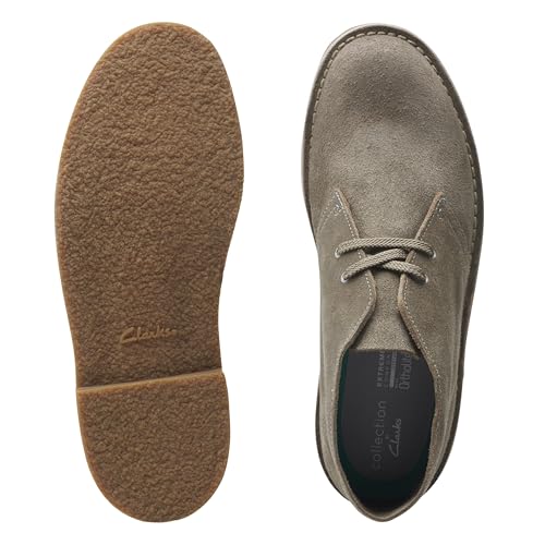 Clarks Herren Bush Shaker 3 Freizeitschuhe, Schnür-Chukka-Stiefel, Sandfarbenes Wachs-Wildleder, Größe 24,0 cm