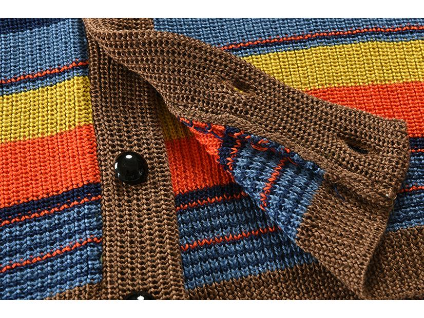 Pánský zimní colorblockový svetr s klopami 2022: Módní Ležérní Slim Fit