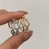 Korean Style Double Layer Ring Women's Ins Trendy Internet Popular Fashion Design Rings Shiny Zircon Elegant Female Jewelry
