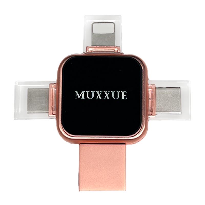 Cross-Shaped Luminous USB Flash Drive 128GB: 4-in-1 High-Speed Dual-Use for Phone & Computer, Available In 256GB