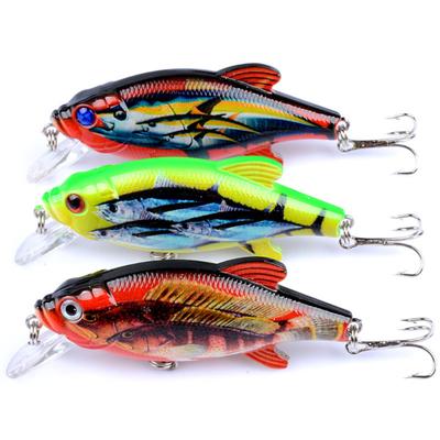 8cm 3D Olhos Pintados Biônico Wobbler Swim Minnow Isca De Pesca Artificial Isca Dura