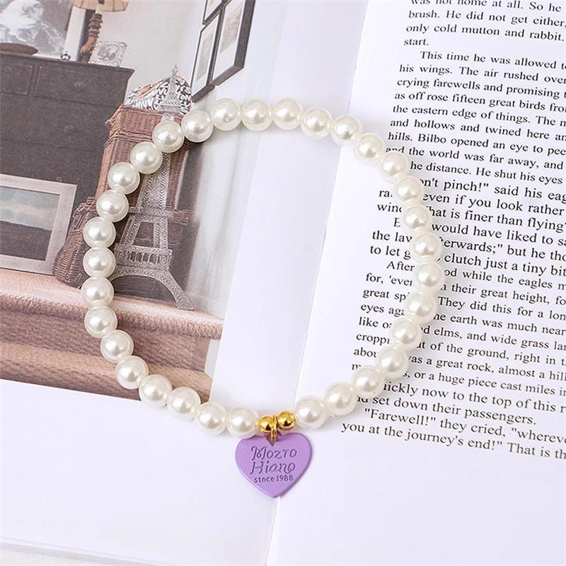 Heart Pendant Pet Pearl Collar Colorful Beads Dog Necklace Cat Collar Puppy Accessories Dog Chain Chihuahua Pet Wedding Jewelry