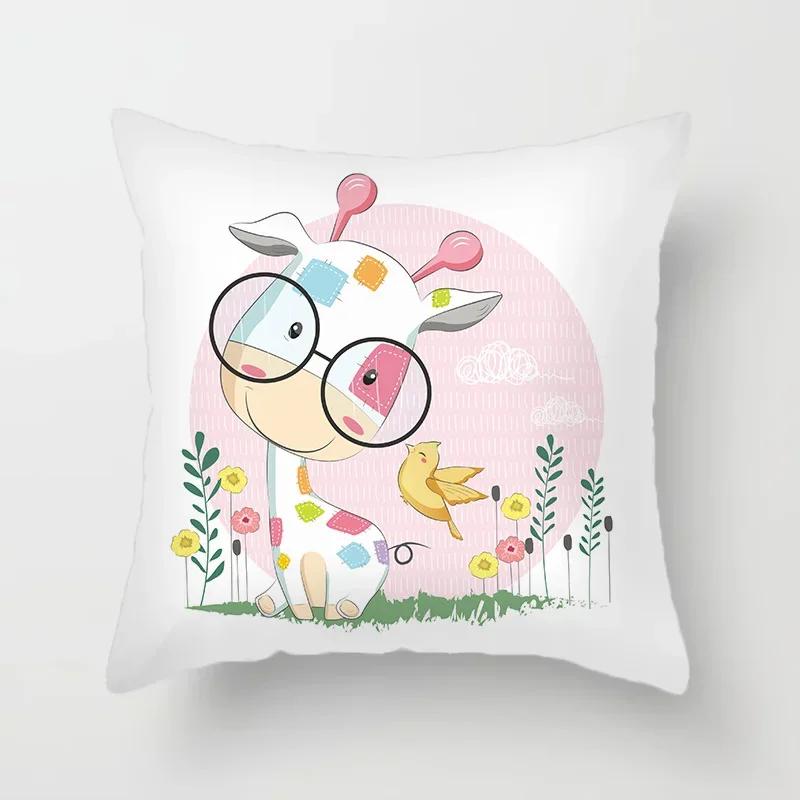 Tierdruck Kissenbezug Cartoonmuster Dekokissen Wohnzimmer Sofa Dekor Zuhause Stuhl Auto Schlafzimmer Dekorative Kissenhülle