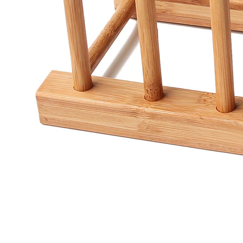 A96I-Dish Rack Pots Wooden Plate Stand Wood Kitchen Cup Display Drainer Holder NEW