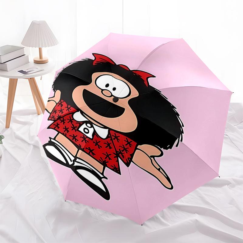 

Mafalda s Starry Rain Umbrella: Automatic Opening & Closing, Foldable Design, 8-Rib Iron Frame, Outdoor Use, Ideal Gift for Fans and Travele