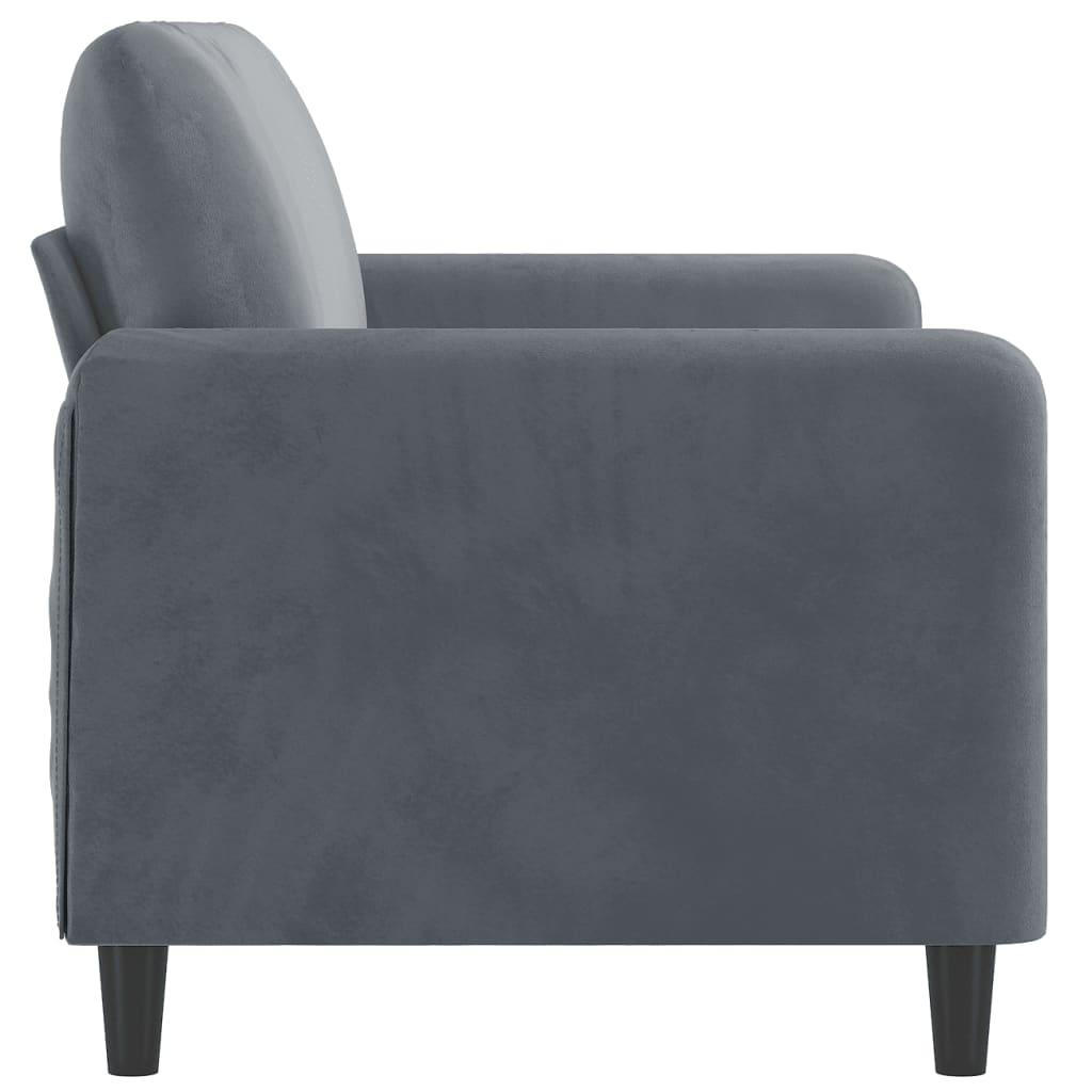 Vidaxl 2-Seater Sofa, Dark Grey, 140 Cm, Upholstered In Velvet