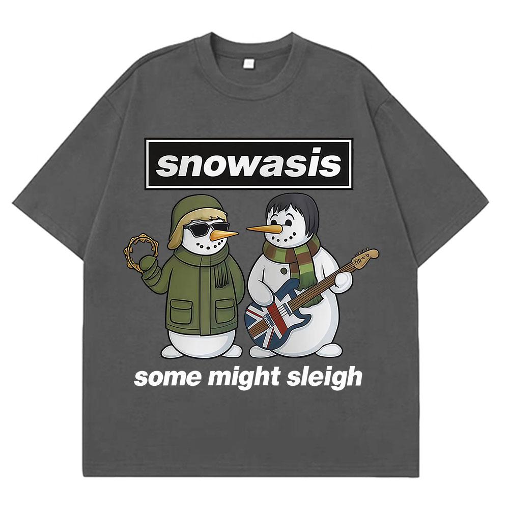 Oasis Jul rolig meme T-shirt herr damer Harajuku hiphop T-shirt bomull överdimensionerad lös avslappnad och retro O-hals T-shirts