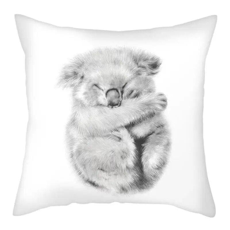45x45cm Cute Koala Cushion Cover Cartoon Animal  Pillow  Sofa Seat Lumbar     Home Decoration