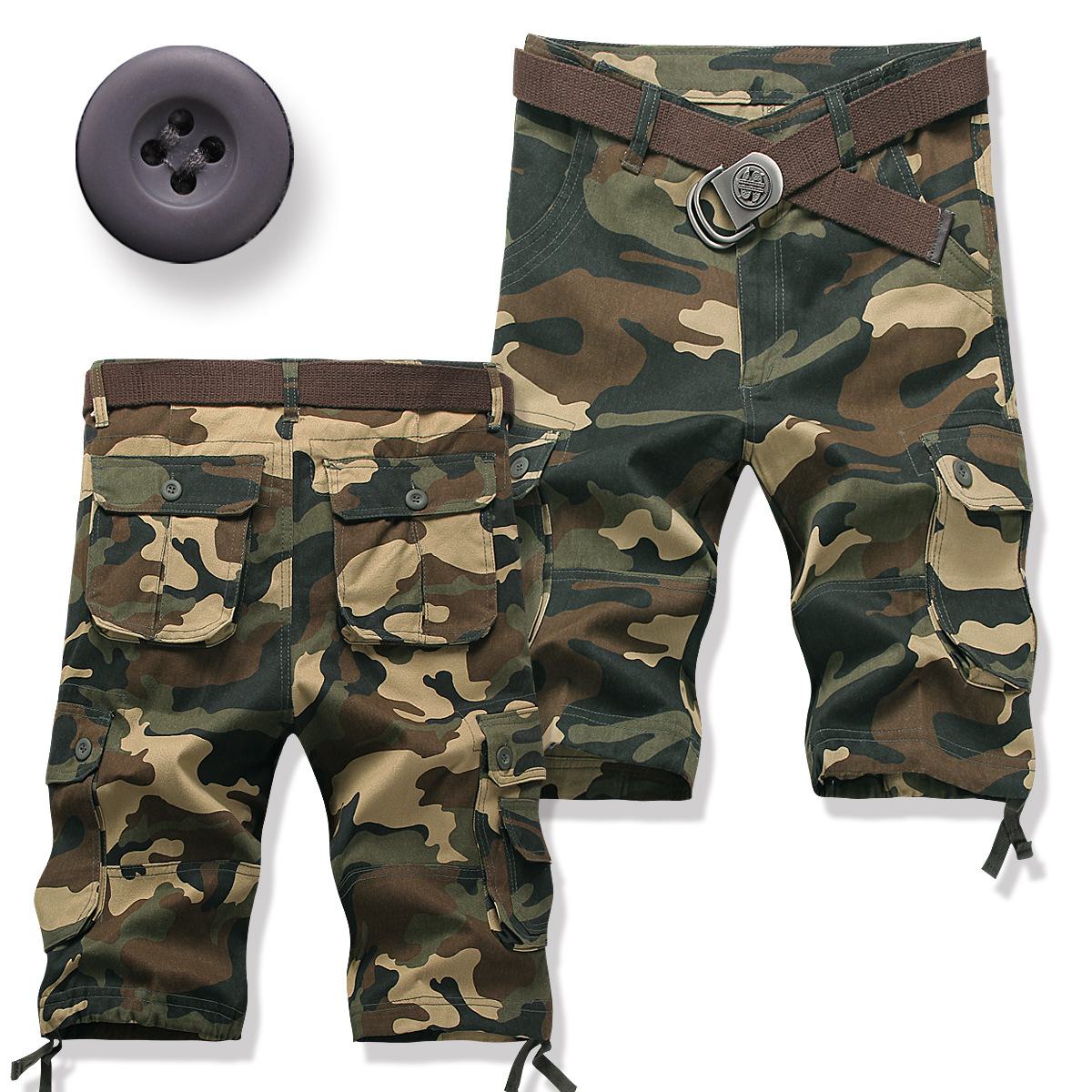 Super Select Heren Zomer Casual Losse Camouflage Werkkleding Shorts met Meerdere Zakken 42 (32 inches)
