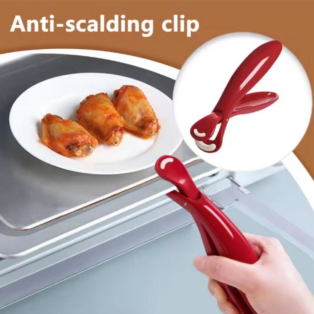 2pcs Plastic Anti-Scalding Clip Non-Slip Heat-Resistant Grip Steamer Tongs  for Dish Plate Steamer