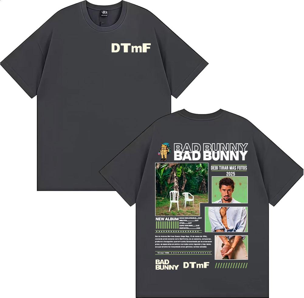 Rapper Bad Bunny Album Cover Graphic T Shirt Debi Tirar Mas Fotos Dtmf TShirts Unisex Unisex High Quality Casual Cotton TShirt Y2k