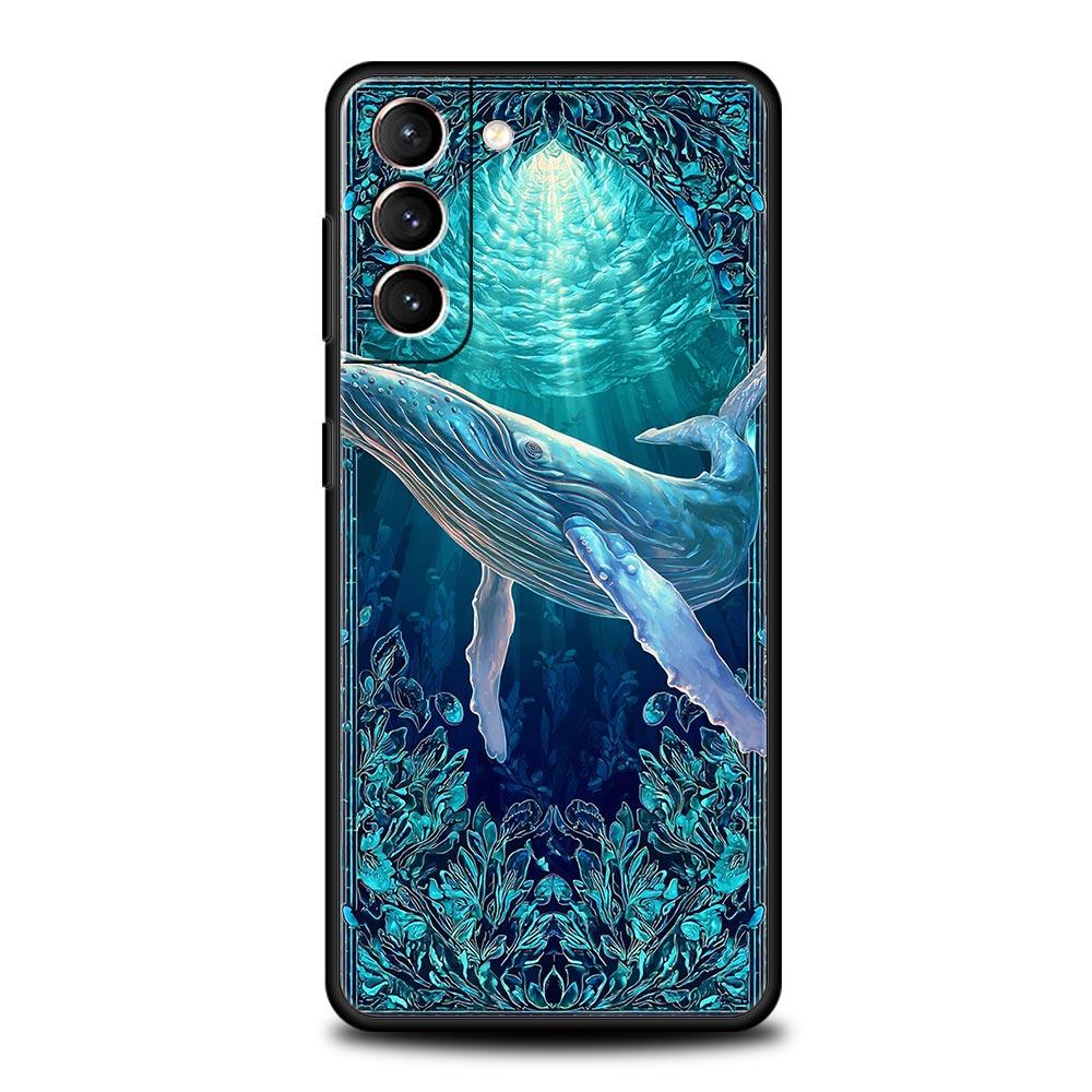 Blue Ocean Fish Phone Case Cover for Samsung Galaxy S26 S25 S24 S23 S22 S20 S21 FE Ultra S25 Edge Plus 5G Soft TPU Shell Fundas