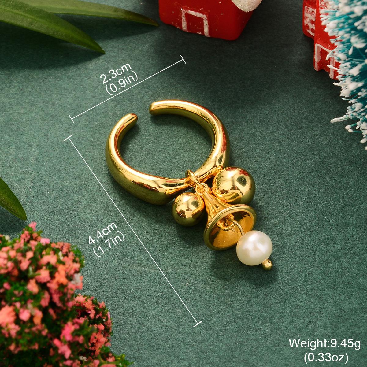 Рождественские серьги-кольца с жемчугом и колокольчиками, зимние, ретро, высококачественные, с цветным яйцом, преувеличенные серьги с оленями