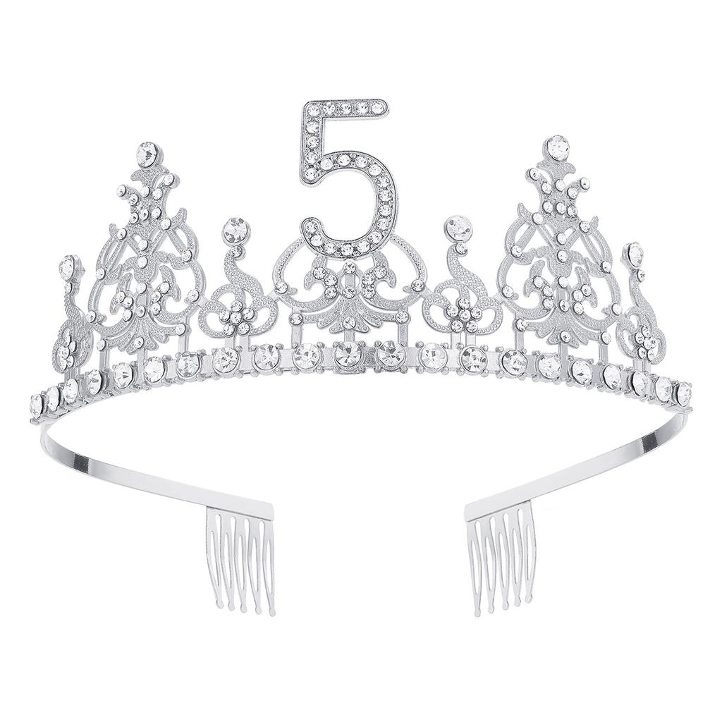 Fashion Alloy Digital Crown With Diamond Tiara 18Th Birthday Party Pearl Alloy Headband