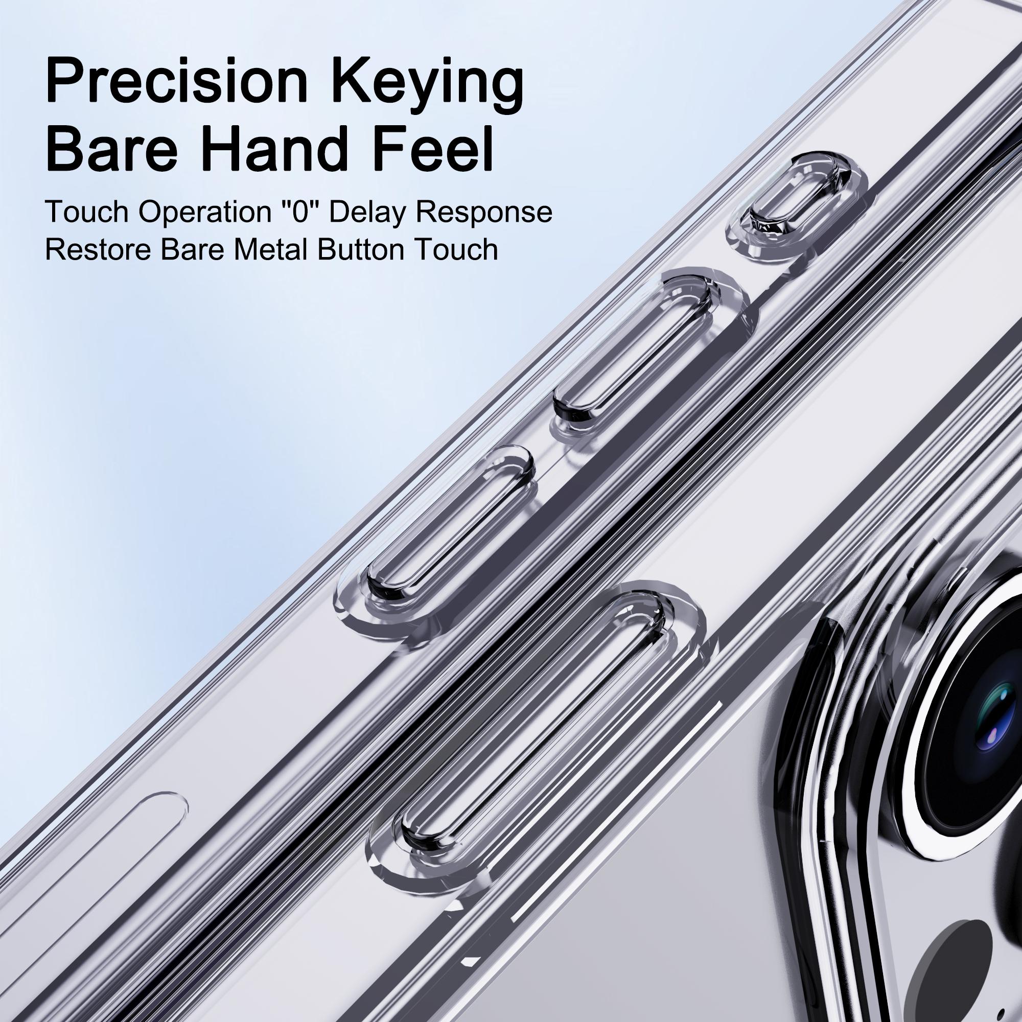

IPAKY Crystal Clear Phone Case for iPhone 15,PC+TPU Four Corner Drop-proof Cell Phone Cover A