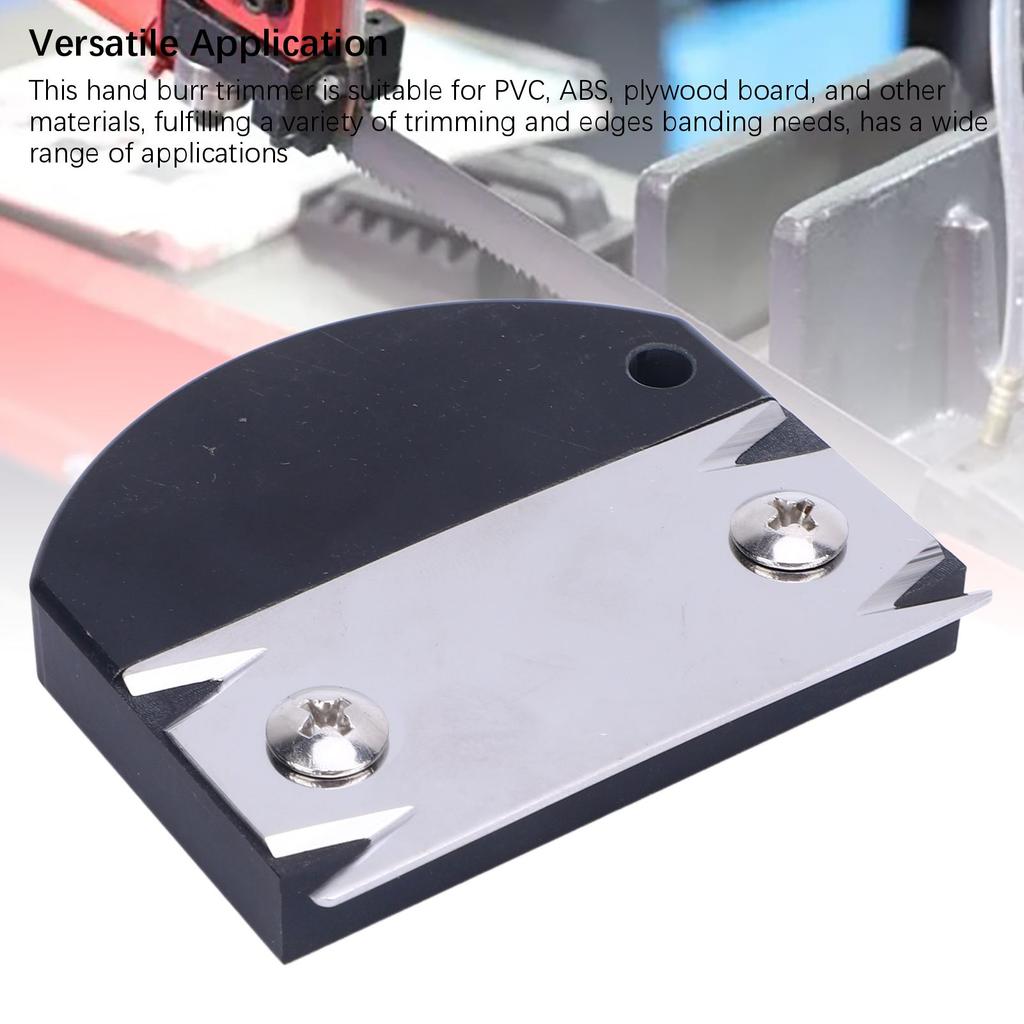 Wood Edges Trimmer with 2 Replacement Heads Curved Handle Burr Banding Planer for Woodworking