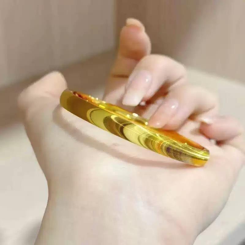 Vintage Shiny Metal Interlocking Personalized Gold Plated Bracelet Hand Woven Exquisite Bangles For Women Men Jewelry