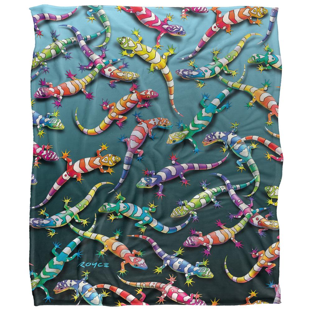 Royce McClure Silky Rainbow Geckos Supersoft Blanket