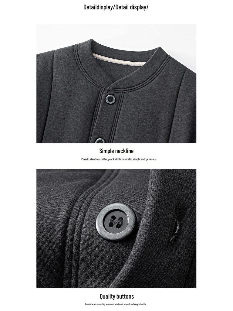 Winter Plus Velvet Grandpa Style Cotton Jacket for Seniors