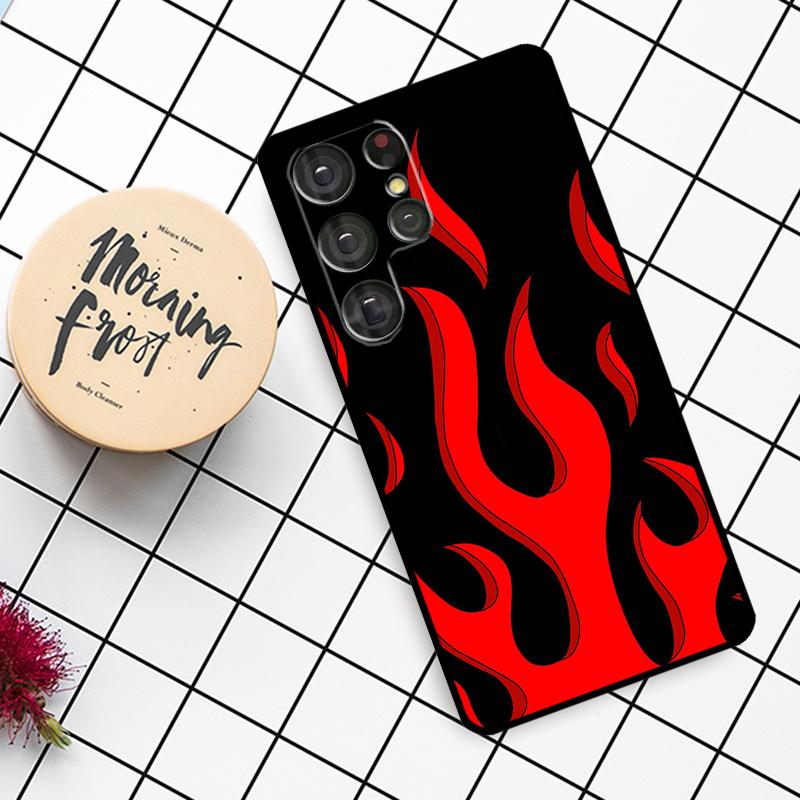 Flame Painted Fire Pattern Case For Samsung Galaxy S21 S22 S23 S24 S25 Ultra S9 S10 S25 Plus S24 FE S20 FE Phone Cover