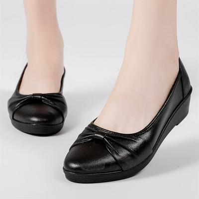 Damenmode Süße Leichte Rutschfeste Schwarze Schuhe mit runder Zehenpartie Damen Lässige Frühling & Herbst Slipper Flache Slipper