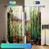 2 Stück Wüstensukkulenten bedruckter Vorhang für Heimdekoration - Stangentaschen-Fensterbehandlung für Schlafzimmer, Büro, Küche und Wohnzimmer