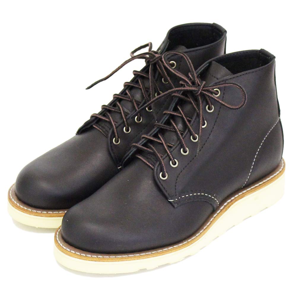 

3450 6inch 6inch Round Toe Lace Up Boots Black Boundary [Red Wing] Round-Toe Women s US8B-Approx. 25.0cm