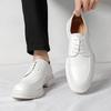 Men's Business Casual Shoes British Leather Shoes Men's Foreign Trade New Men's Shoes Platform Lace-up Small Leather Shoes Wedding Groom Shoes