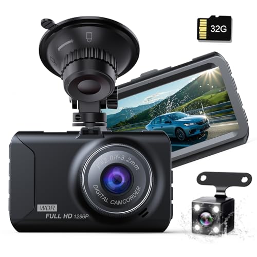 

Видеорегистратор 2025 года, Компактный, 2 камеры (передняя и задняя), Видеорегистратор, Автомобильная камера, 3-дюймовый ЖК-экран, 1080P Full HD, Широкий угол обзора 170 градусов, HDR/WDR