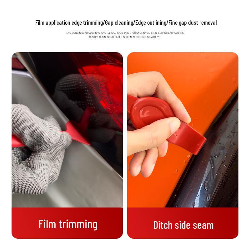 Car Film Scraper Tool with Long Handle for Edge Trimming and Insertion