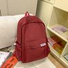 Hochwertiger einfarbiger vielseitiger Rucksack mit großem Fassungsvermögen Einfacher Rucksack im Waldstil Koreanischer Stil Computertasche