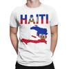 Herren T-Shirt Haiti Flaggentag von Haiti Vintage Baumwoll-T-Shirts Kurzarm-T-Shirts Rundhals-Oberteile Geschenkidee