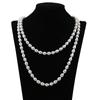 Perle Naturali Bianche 8-9mm Perle a Riso Collana Perle d'Acqua Dolce Vere Catena per Maglione