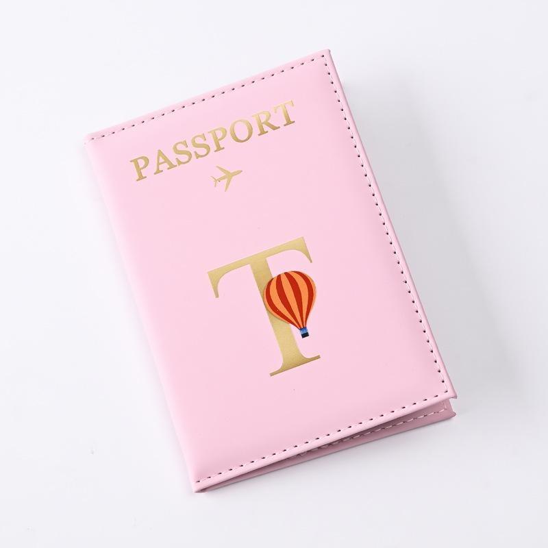Husă pentru pașaport din piele imprimată cu litere Bărbați Femei Suport pentru pașaport Clip pentru bilet de avion Huse pentru pașapoarte Suport pentru identitate Suport card de credit