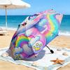 1pc Cartoon cute fantasy unicorn Umbrella Portable Folding Umbrella Iron Frame Hole Bone Structure Outdoor Home Umbrella