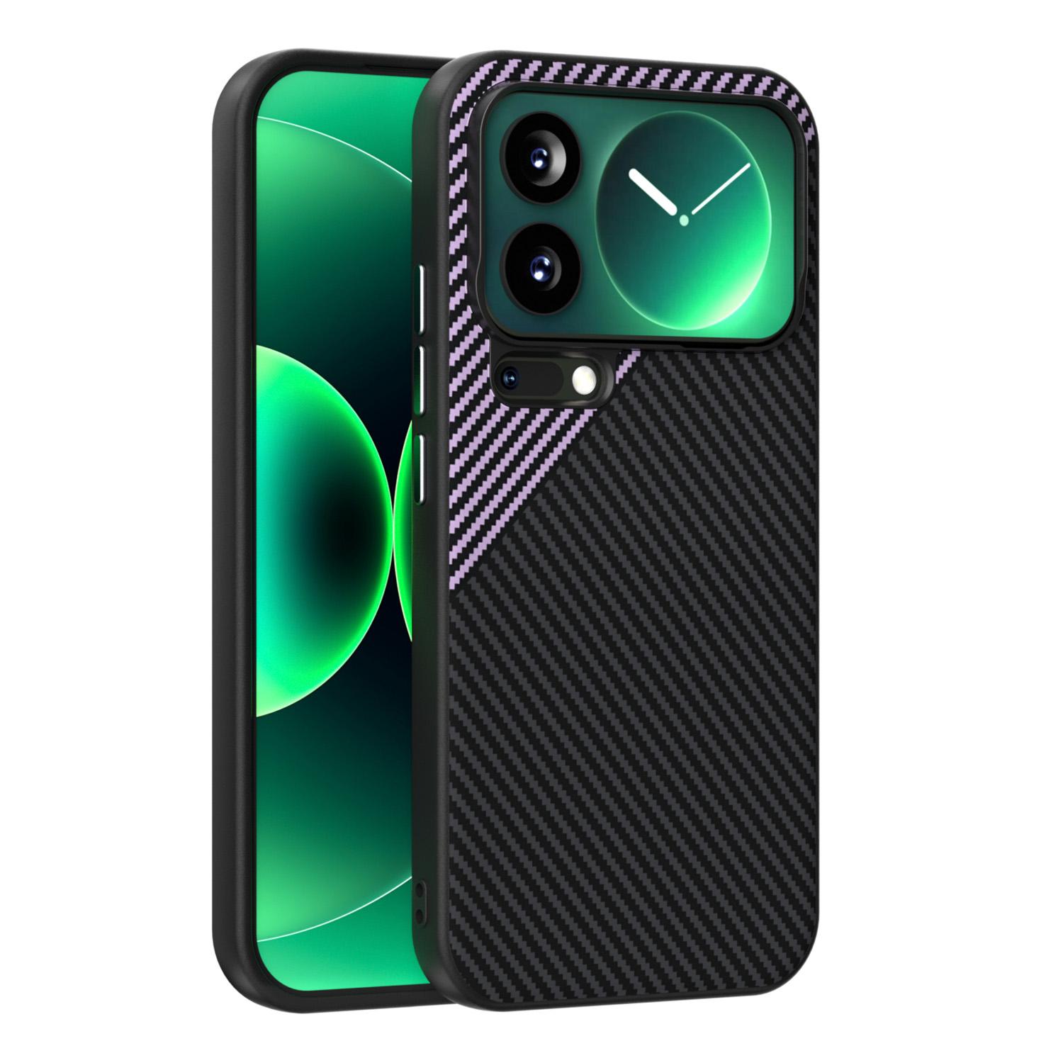 ABEEL For Xiaomi 17 Pro Max Magnetic Case Carbon Fiber Texture TPU PC PU Phone Back Cover