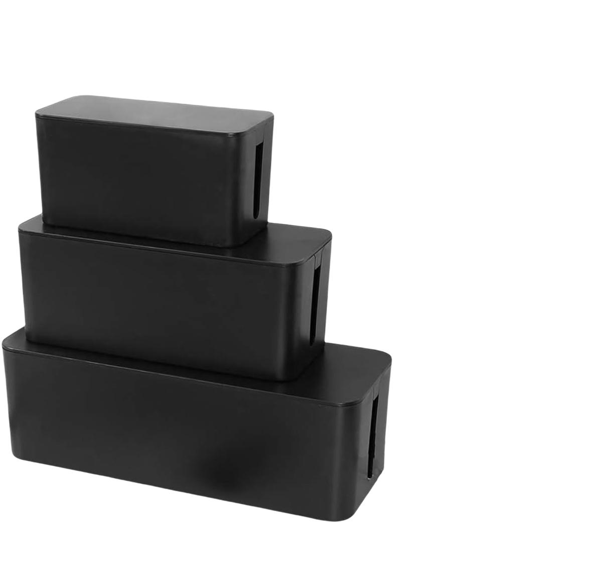 

3 шт./набор Органайзер для кабелей, коробки для прокладки кабелей, органайзер, полоса, зарядное устройство, коробка для хранения кабелей, защита от пыли, большое хранилище, держатели для проводов 1pc-S чёрный