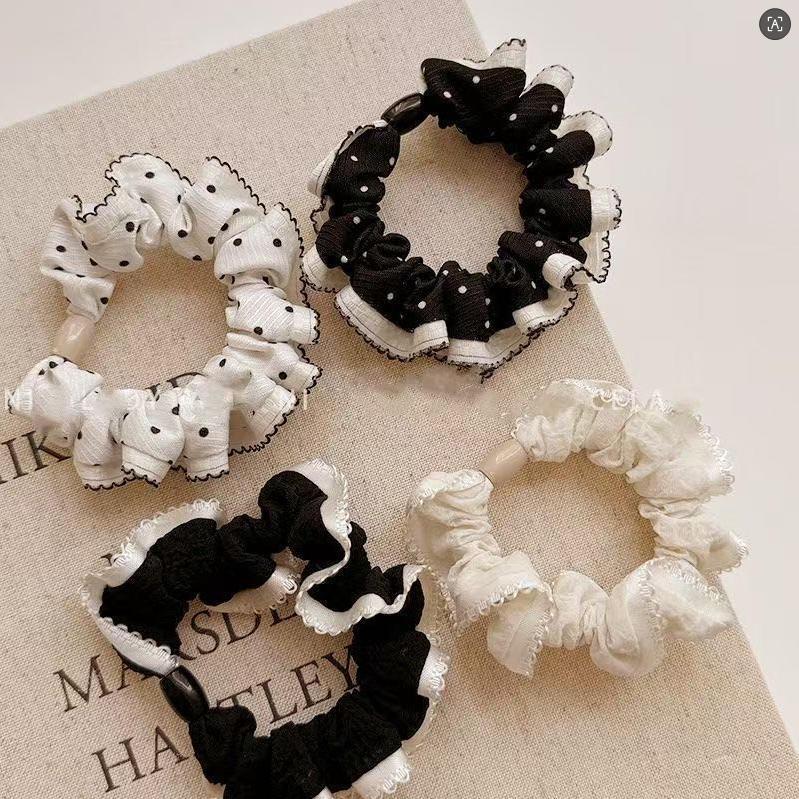 Rhinestone Pearl Elegant Large Hair Tie for Ponytails and Buns