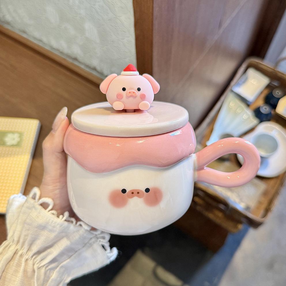 Send girls' girlfriends birthday gifts, cute cups, ceramic water glasses, girls' hearts, gifts, exquisite and practical gift boxes
