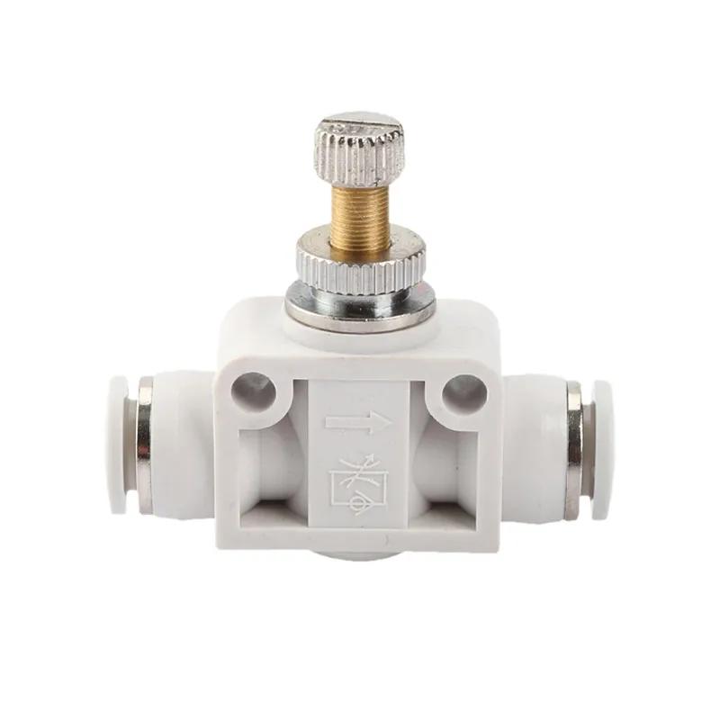 Pneumatic Throttle Valve SA-4/6/8/10/12mm Pneumatic Air Connector Fitting Control Valve OD Hose Plastic Push In